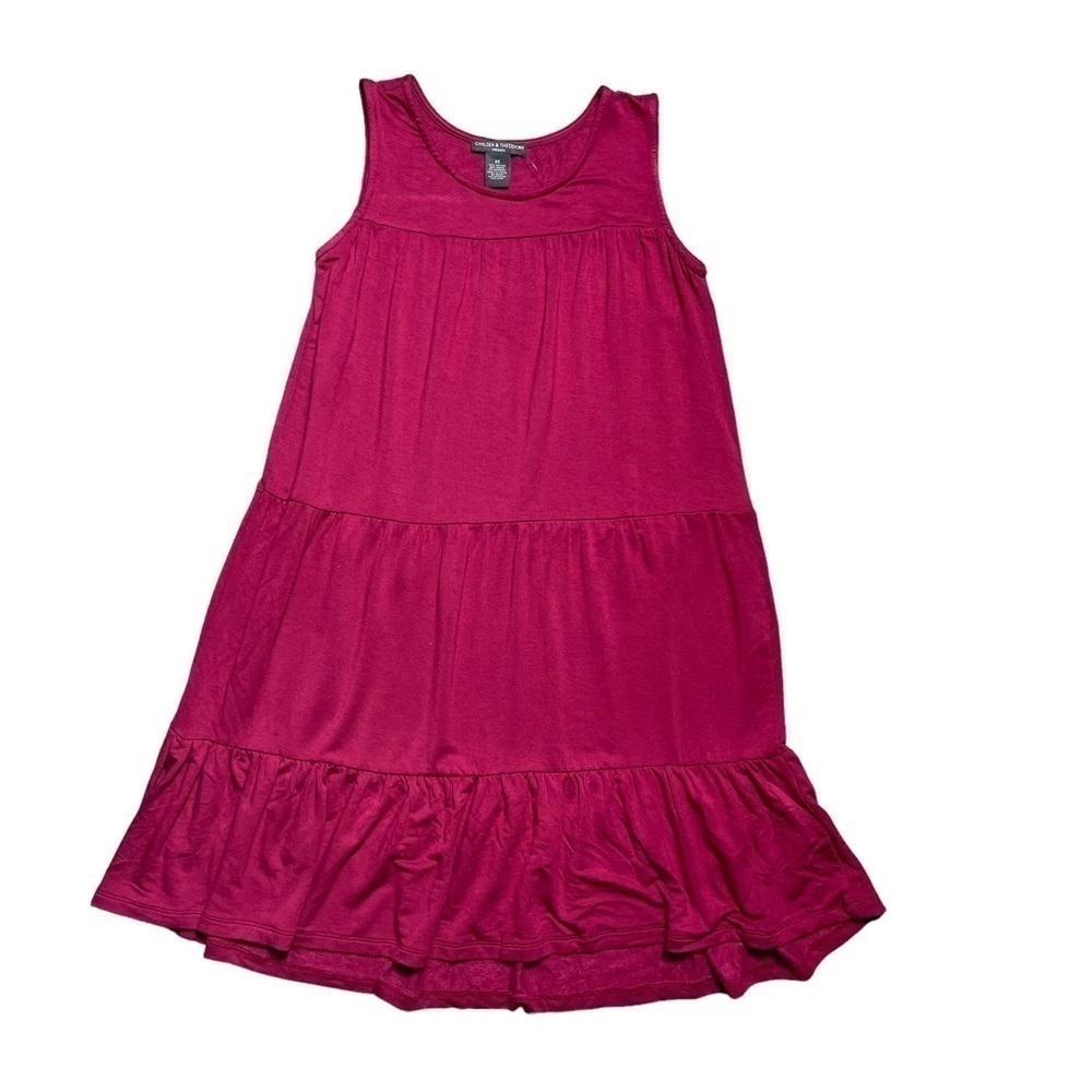 Chelsea & Theodore Magenta Sleeveless Casual Dress XS